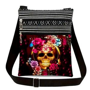 New - Fashion Skull Design Cross-Body - Sling Bag with Adjustable Straps